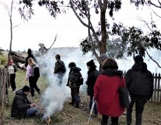 Smoking ceremony at Mt William quarry