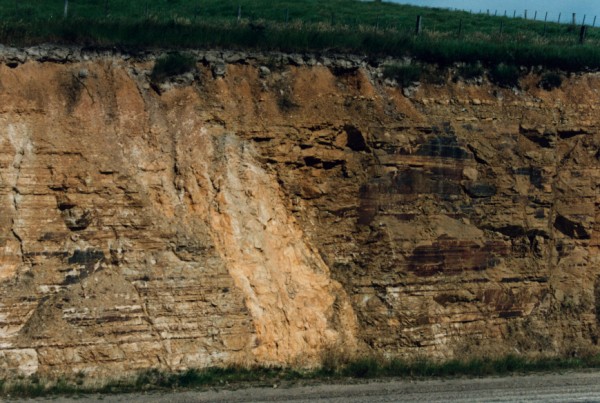 Weathered dyke and soil profile in Humevale Formation, Merriang, Victoria, Australia