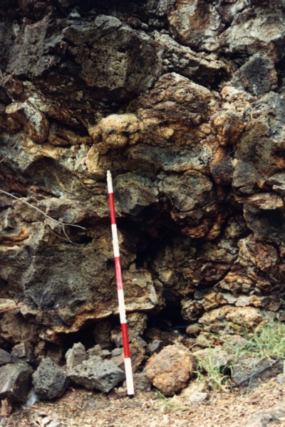 Lava flow units at Creek Parade site, Clifton Hill Victoria Australia