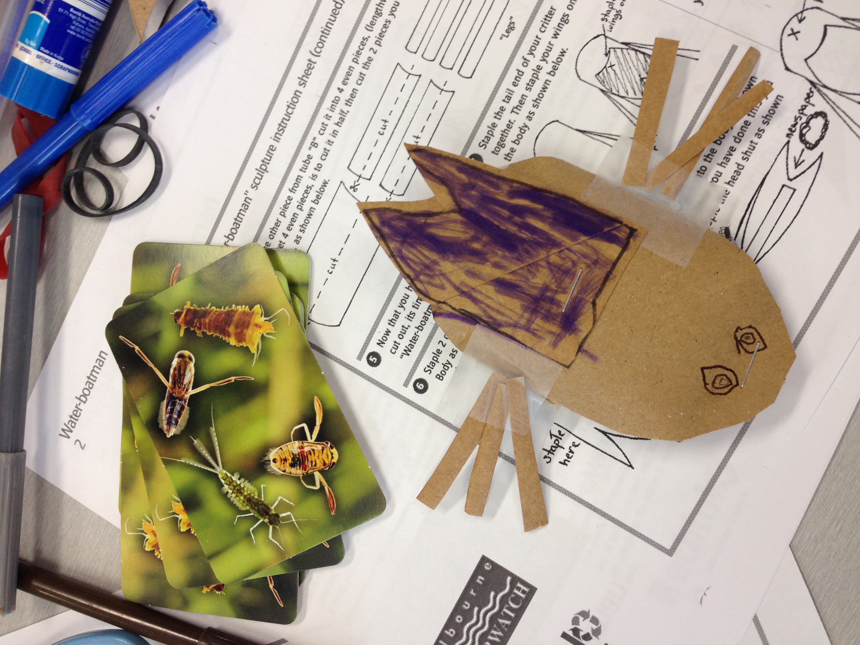 making waterbugs out of recycled materials