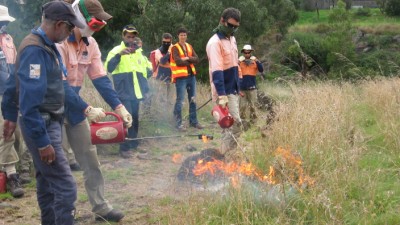 Uncle Apples and the MCMC crew burning at Bababi Djinanang